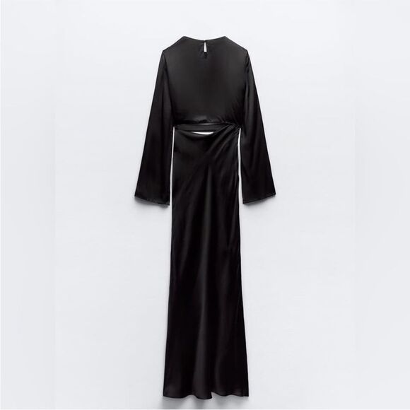 Zara Black Long Sleeve Cut-Out Dress - Picture 8 of 9